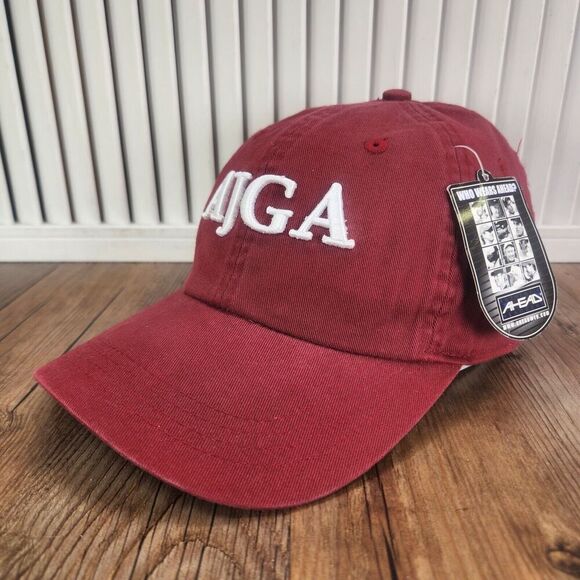 Ahead Classic Cut AJGA Strapback Hat Cap Red Canvas Golf 3D Embroidered Dad PGA - Picture 1 of 11